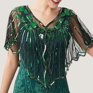 GOLDEN BEADS ZIG ZAG EMBROIDERED