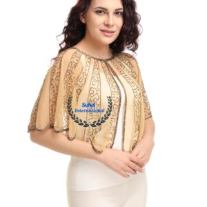 Women's Net Poncho Trendy Net Capes Poncho And Shrug For Girls Full Embroidery