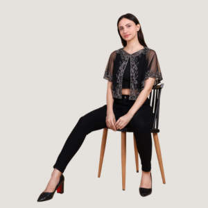 MIDNIGHT SPARKLE CAPE TOP