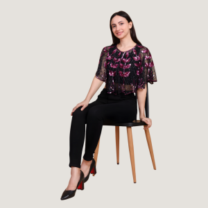 MIDNIGHT BLOSSOM CAPE TOP